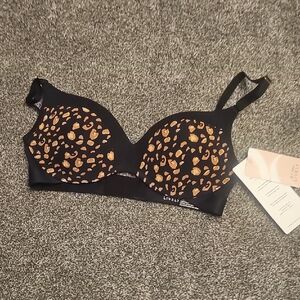 Lively Black and Gold Animal Print Bra